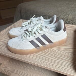 Adidas Women's Cream and Brown Sneakers